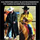 BLACK / YELLOW M&F WESTERN ADULT WEATHERPROOF PVC SADDLE SLICKER DETACHABLE HOOD