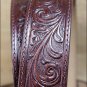38" LEEGIN DARK BROWN WESTERN SCROLL TOOLED LEATHER MEN BELT 1-1/2" WIDE