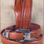 38 X 1 1/4" 3D COGNAC MENS DRESS LEATHER BELT W/ LACED EDGE REMOVABLE BUCKLE