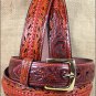 32 X1 1/2" 3D BROWN FLORAL MENS WESTERN FASHION LEATHER BELT REMOVABLE BUCKLE