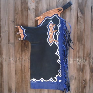CH248V1-F HILASON BULL RIDING SOFT SMOOTH LEATHER RODEO WESTERN CHAPS