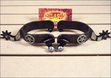 HILASON ANTIQUE BROWN LADIES SPURS WITH RANGER STAR CONCHO