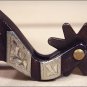 HILASON ANTIQUE BROWN LADIES SPURS WITH RANGER STAR CONCHO