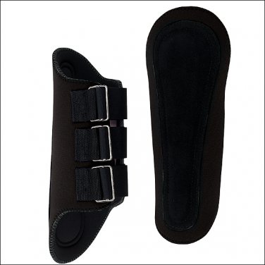 LARGE WEAVER BLACK NEOPRENE HORSE LEG SPLINT BOOTS SUEDE PADDING