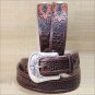 36 inch TONY LAMA MEN'S CHOCOLATE BROWN SOUTHERN CAIMAN LEATHER BELT