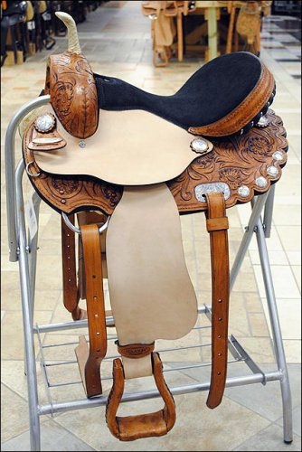 TO104SB HILASON TREELESS WESTERN BARREL RACING TRAIL PLEASURE SADDLE 14" 15" 16"