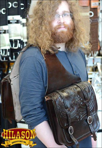 BH108DBSHL-F HILASON WESTERN LEATHER SADDLE SHOULDER BAG