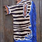 CH135F- HILASON BULL RIDING ZEBRA HAIR ON LEATHER PRO RODEO CHAPS