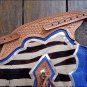 CH135F- HILASON BULL RIDING ZEBRA HAIR ON LEATHER PRO RODEO CHAPS