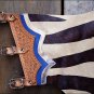 CH135F- HILASON BULL RIDING ZEBRA HAIR ON LEATHER PRO RODEO CHAPS