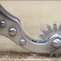 HILASON BRUSHED STAINLESS STEEL ROCK GRINDER MEN SPURS HAND ENGRAVED GS TRIM