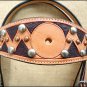 HILASON WESTERN LEATHER HORSE BRIDLE HEADSTALL BREAST COLLAR TAN BLACK SPOTS