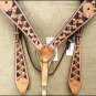 HILASON WESTERN LEATHER HORSE BRIDLE HEADSTALL BREAST COLLAR TAN BLACK SPOTS