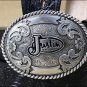 46" JUSTIN WESTERN BLACK TOOLED LEATHER TROPHY MEN BELT 1-1/2" WIDE