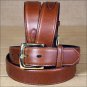 3D 44 x 1 1/2 INCH TAN MEN'S WESTERN BASIC LEATHER BELT REMOVABLE BUCKLE