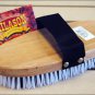 HILASON SHOW TACK HORSE GROOMING FINISHING BRUSH WITH WOOD HANDLE
