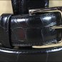 32 X 1 1/2" 3D BLACK MENS DRESS BLACK GATOR PRINT LEATHER BELT REMOVABLE BUCKLE