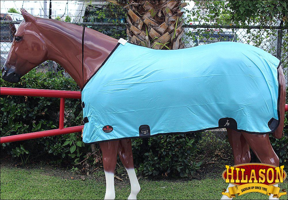 81" HILASON UV PROTECT AIRFLOW MESH HORSE FLY SHEET SURCINGLE TURQUOISE