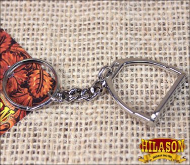 HILASON WESTERN GIFT 7/8 in. STIRRUP KEY CHAIN NICKEL PLATED