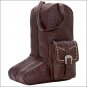 AMERICAN WEST LEATHER STAMPEDE ZIP AROUND BOOT BAG W/ SILVER SPOTS BUCKLE BROWN