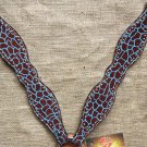 S543 NEW HILASON WESTERN LEATHER HORSE BREAST COLLAR GIRAFFE W/ TURQUOISE PAINT