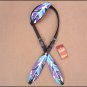 HILASON WESTERN LEATHER HORSE ONE EAR HEADSTALL BREAST COLLAR PURPLE BLACK