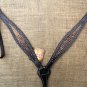 HILASON WESTERN LEATHER HORSE BRIDLE HEADSTALL BREAST COLLAR BLACK W/ GOLD INLAY