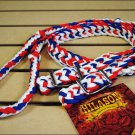 HILASON WESTERN TACK HORSE BRAIDED POLY BARREL REIN RED WHITE BLUE
