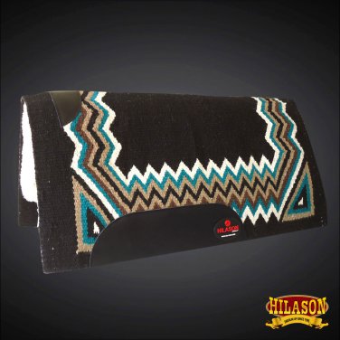 MADE IN USA F273 HILASON WESTERN SHOCK BUSTER SADDLE BLANKET PAD BLACK TURQUOISE
