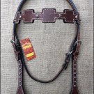 S308 NEW HILASON WESTERN LEATHER HORSE BRIDLE HEADSTALL DARK BROWN