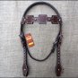 S308 NEW HILASON WESTERN LEATHER HORSE BRIDLE HEADSTALL DARK BROWN