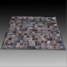 HR128 HILASON HOME DECOR COWHIIDE HAIR ON LEATHER PATCHWORK AREA RUGS CARPET