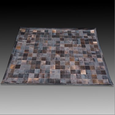HR128 HILASON HOME DECOR COWHIIDE HAIR ON LEATHER PATCHWORK AREA RUGS CARPET