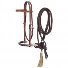 TOUGH 1 ROYAL KING BROW BAND HEADSTALL BOSAL COTTON CORD MECATE SET MED OIL