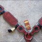 HILASON WESTERN LEATHER BREAST COLLAR MAHOGANY RAWHIDE HORSE HAIR TASSEL