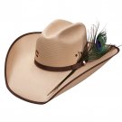 6-3/4 SIZE CHARLIE1HORSE PLUME CRAZY SILVER BELLY SHANTUNG STRAW COWGIRL HATS