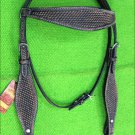 RO19 HILASON WESTERN LEATHER HORSE HEADSTALL BLACK RUSTIC VINTAGE