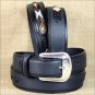 36x1 1/2" 3D BLACK MENS WESTERN FASHION LEATHER BELT REMOVABLE BUCKLE