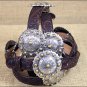 36 inch C21158 JUSTIN BROWN TUCSON CONCHO WESTERN TOOLED LEATHER LADIES BELT
