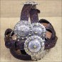36 inch C21158 JUSTIN BROWN TUCSON CONCHO WESTERN TOOLED LEATHER LADIES BELT