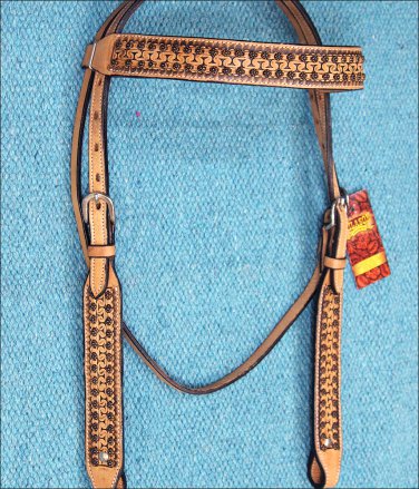 HILASON WESTERN LEATHER HORSE BRIDLE HEADSTALL TAN ANTIQUE VINTAGE FINISH