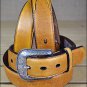 3D 46 x 1 1/2 INCH BROWN MEN'S WESTERN BASIC LEATHER BELT REMOVABLE BUCKLE