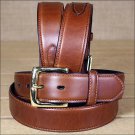 3D 52 x 1 1/2 INCH TAN MEN'S WESTERN BASIC LEATHER BELT REMOVABLE BUCKLE