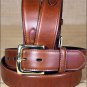 3D 52 x 1 1/2 INCH TAN MEN'S WESTERN BASIC LEATHER BELT REMOVABLE BUCKLE