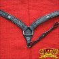 HILASON WESTERN LEATHER HORSE BREAST COLLAR BLACK BLING STAR INLAY