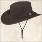 BARMAH FOLDAWAY SADDLER HAT FULL GRAIN COW LEATHER UV WATER RESISTANT BROWN