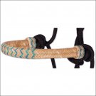 CLASSIC EQUINE HORSE NYLON RAWHIDE NOSEBAND HALTER BLUE INLAID
