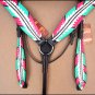 HILASON WESTERN LEATHER HORSE BRIDLE HEADSTALL BREAST COLLAR TURQUOISE PINK
