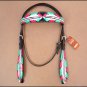 HILASON WESTERN LEATHER HORSE BRIDLE HEADSTALL BREAST COLLAR TURQUOISE PINK