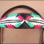 HILASON WESTERN LEATHER HORSE BRIDLE HEADSTALL BREAST COLLAR TURQUOISE PINK